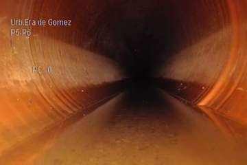 Tubería con agua empozada de la urbanización Montecito (Foto Aguas de Telde)